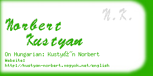 norbert kustyan business card
